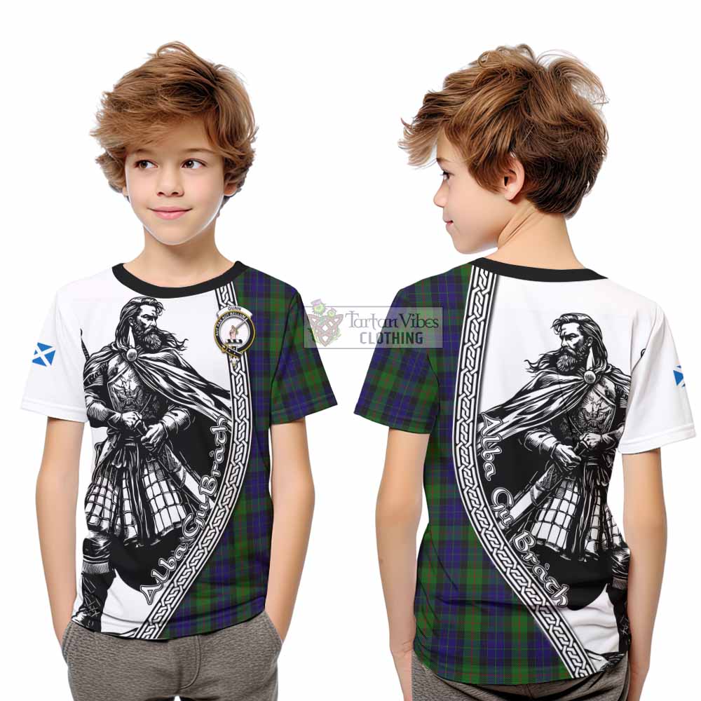 Gunn Tartan Clan Crest Kid T-Shirt with Highlander Warrior Celtic Style