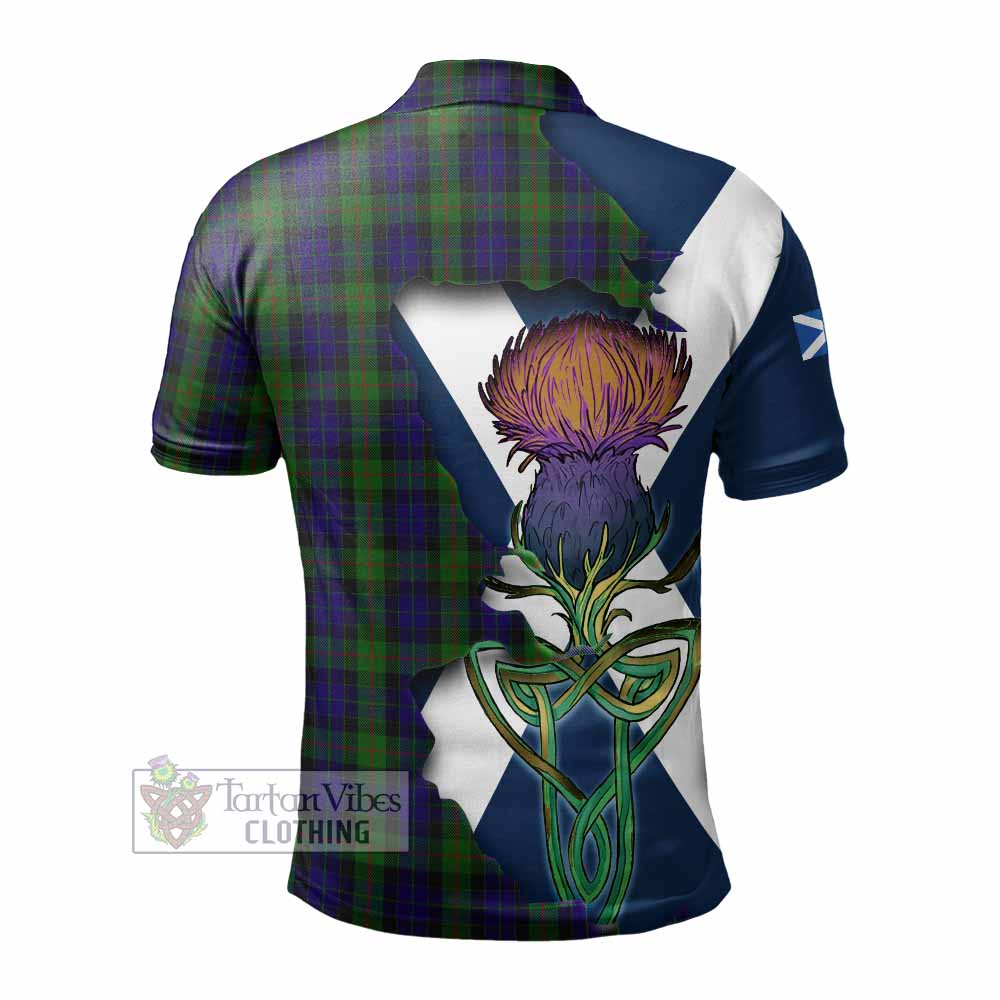 Tartan Vibes Clothing Gunn Tartan Family Crest Polo Shirt Scottish Thistle Celtic Inspired