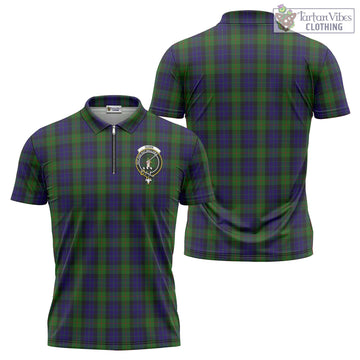 Gunn Tartan Zipper Polo Shirt with Family Crest