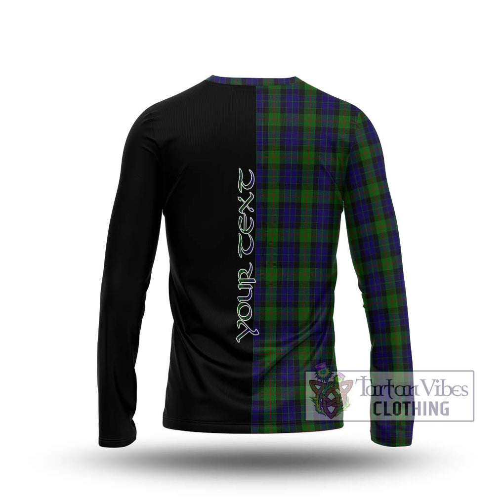 Gunn Tartan Long Sleeve T-Shirt with Family Crest and Half Of Me Style - Tartanvibesclothing Shop