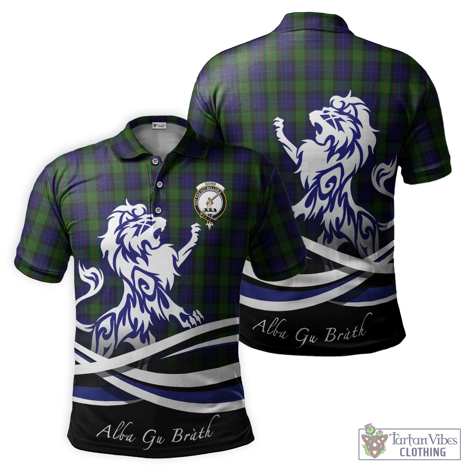gunn-tartan-polo-shirt-with-alba-gu-brath-regal-lion-emblem