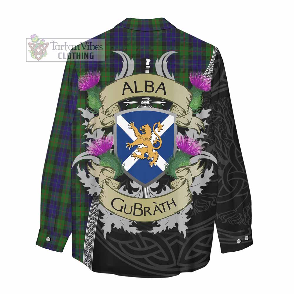Tartan Vibes Clothing Gunn Tartan Family Crest Women's Casual Shirt Lion Rampant Royal Thistle Shield Celtic Inspired