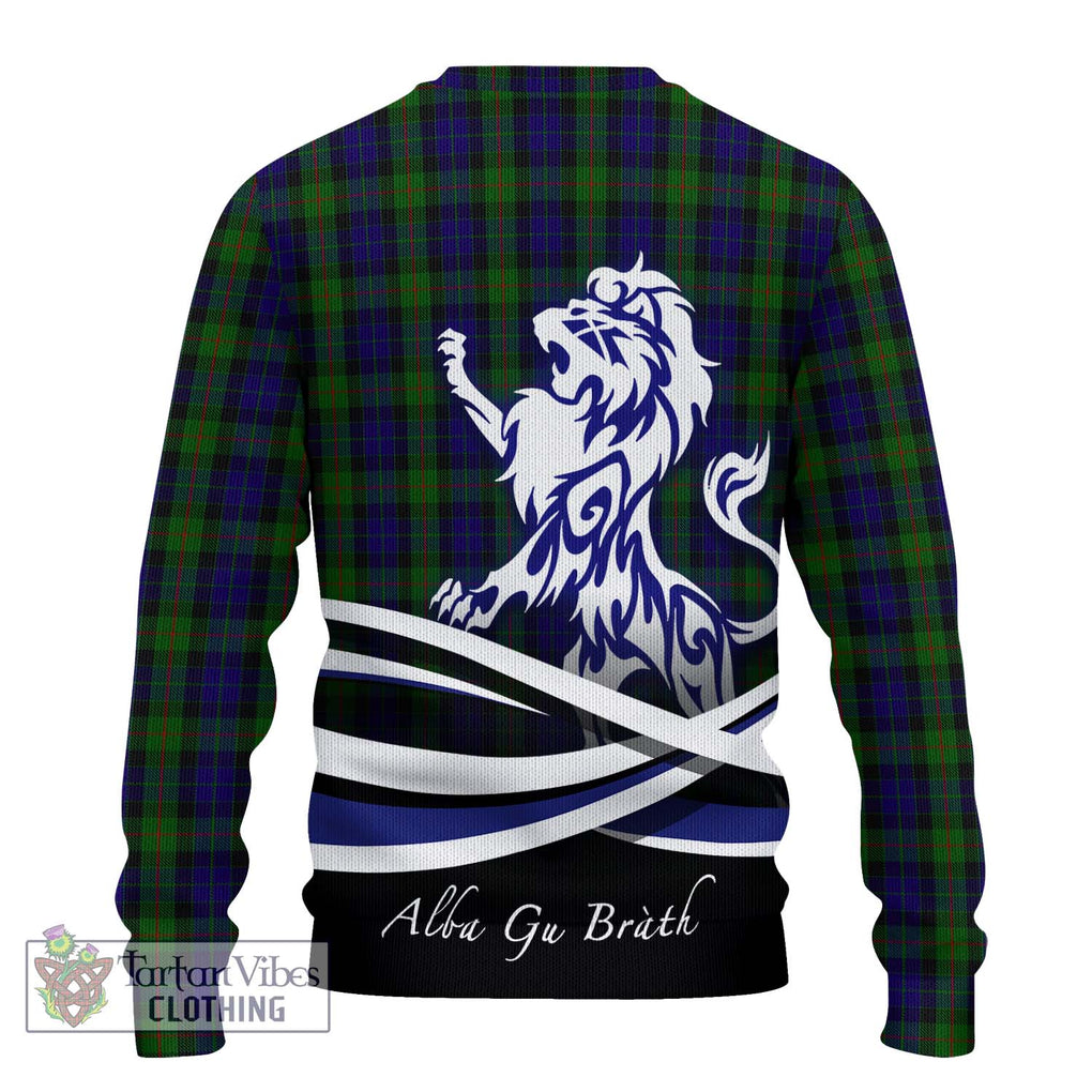 Gunn Tartan Knitted Sweater with Alba Gu Brath Regal Lion Emblem - Tartanvibesclothing Shop