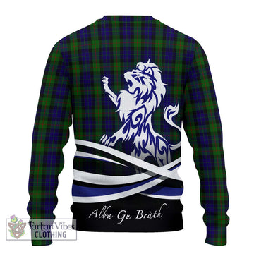 Gunn Tartan Knitted Sweater with Alba Gu Brath Regal Lion Emblem - Tartanvibesclothing Shop