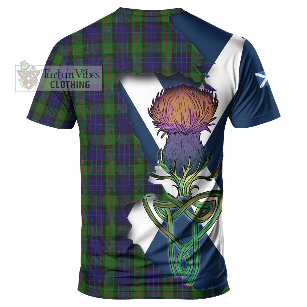 Tartan Vibes Clothing Gunn Tartan Family Crest T-Shirt Scottish Thistle Celtic Inspired