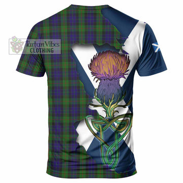 Tartan Vibes Clothing Gunn Tartan Family Crest T-Shirt Scottish Thistle Celtic Inspired