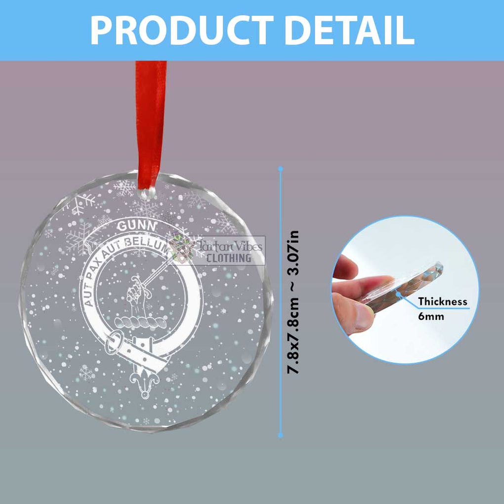 Tartan Vibes Clothing Gunn Clan Crest Christmas Glass Ornament