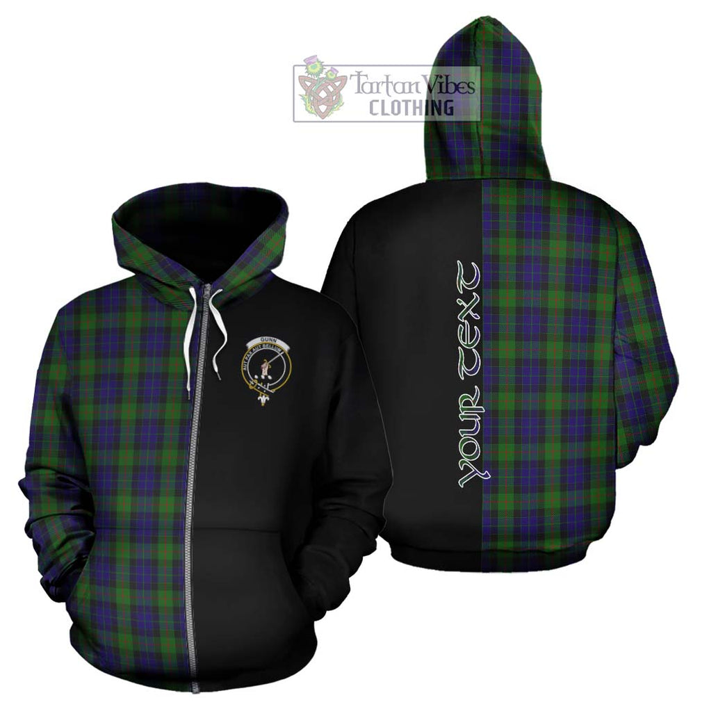 Gunn Tartan Hoodie with Family Crest and Half Of Me Style - Tartanvibesclothing Shop