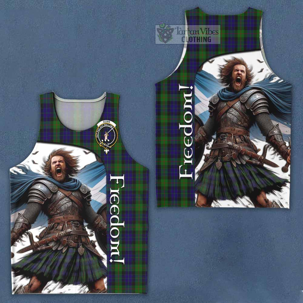 Tartan Vibes Clothing Gunn Crest Tartan Men's Tank Top Inspired by the Freedom of Scottish Warrior