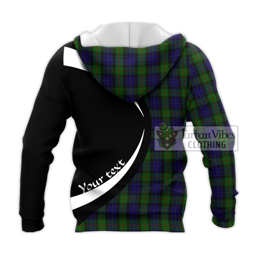 Gunn Tartan Knitted Hoodie with Family Crest Circle Style - Tartan Vibes Clothing