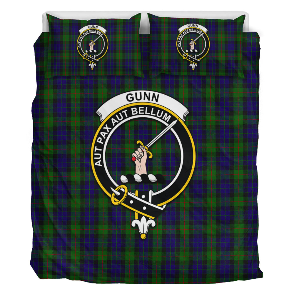 Gunn Tartan Bedding Set with Family Crest - Tartan Vibes Clothing