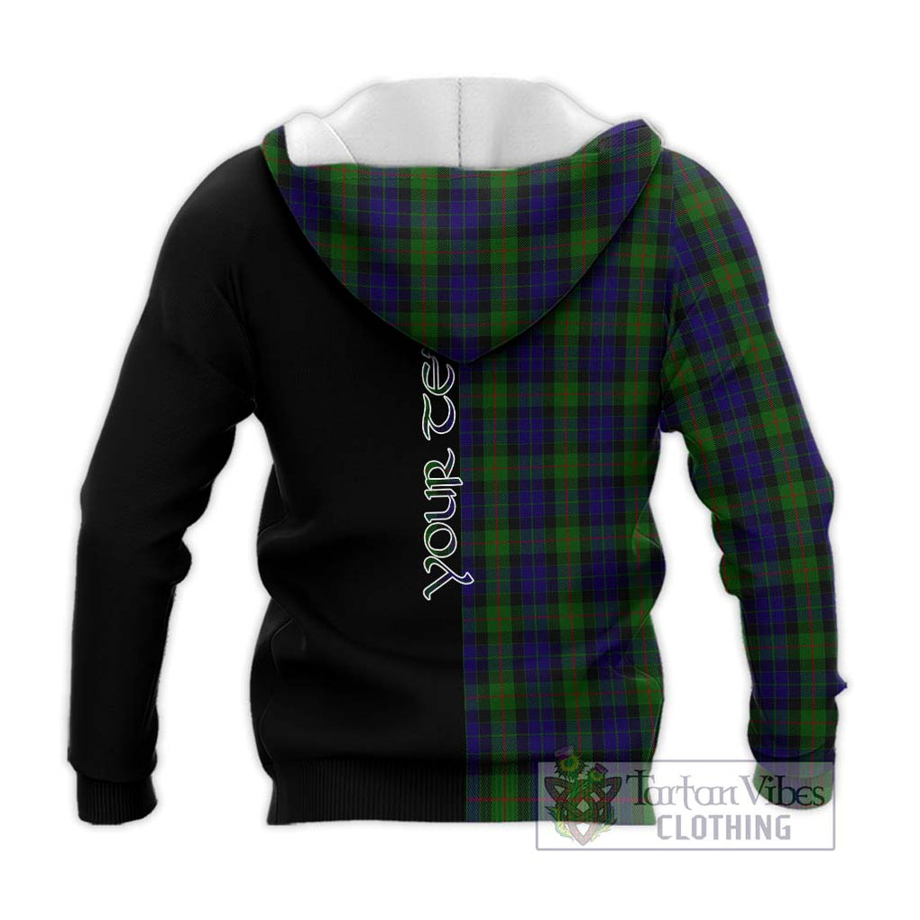 Gunn Tartan Knitted Hoodie with Family Crest and Half Of Me Style - Tartanvibesclothing Shop