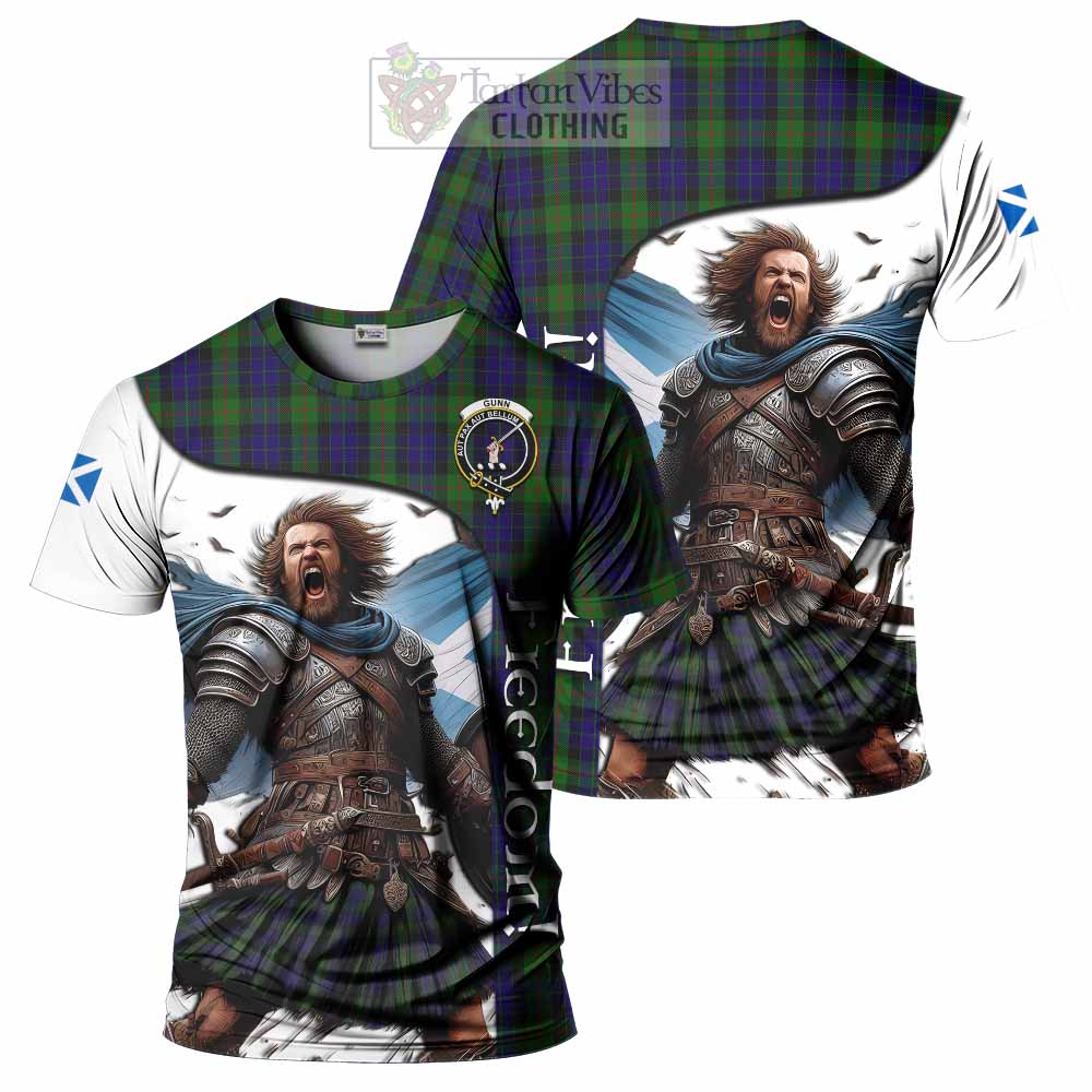 Gunn Crest Tartan T-Shirt Inspired by the Freedom of Scottish Warrior