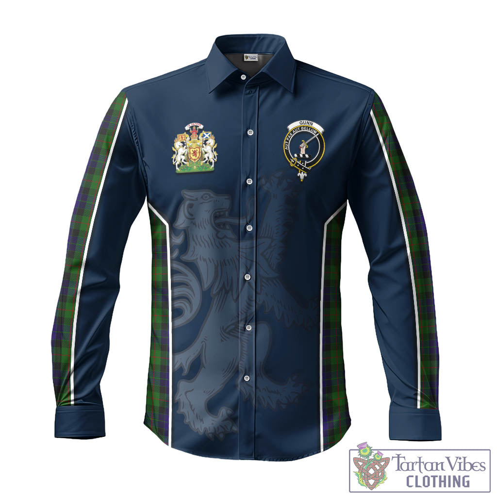 Tartan Vibes Clothing Gunn Tartan Long Sleeve Button Up Shirt with Family Crest and Lion Rampant Vibes Sport Style