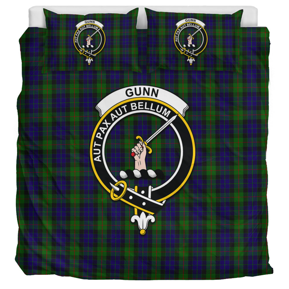 Gunn Tartan Bedding Set with Family Crest UK Bedding Set UK Super King 104*94 inch - Tartan Vibes Clothing