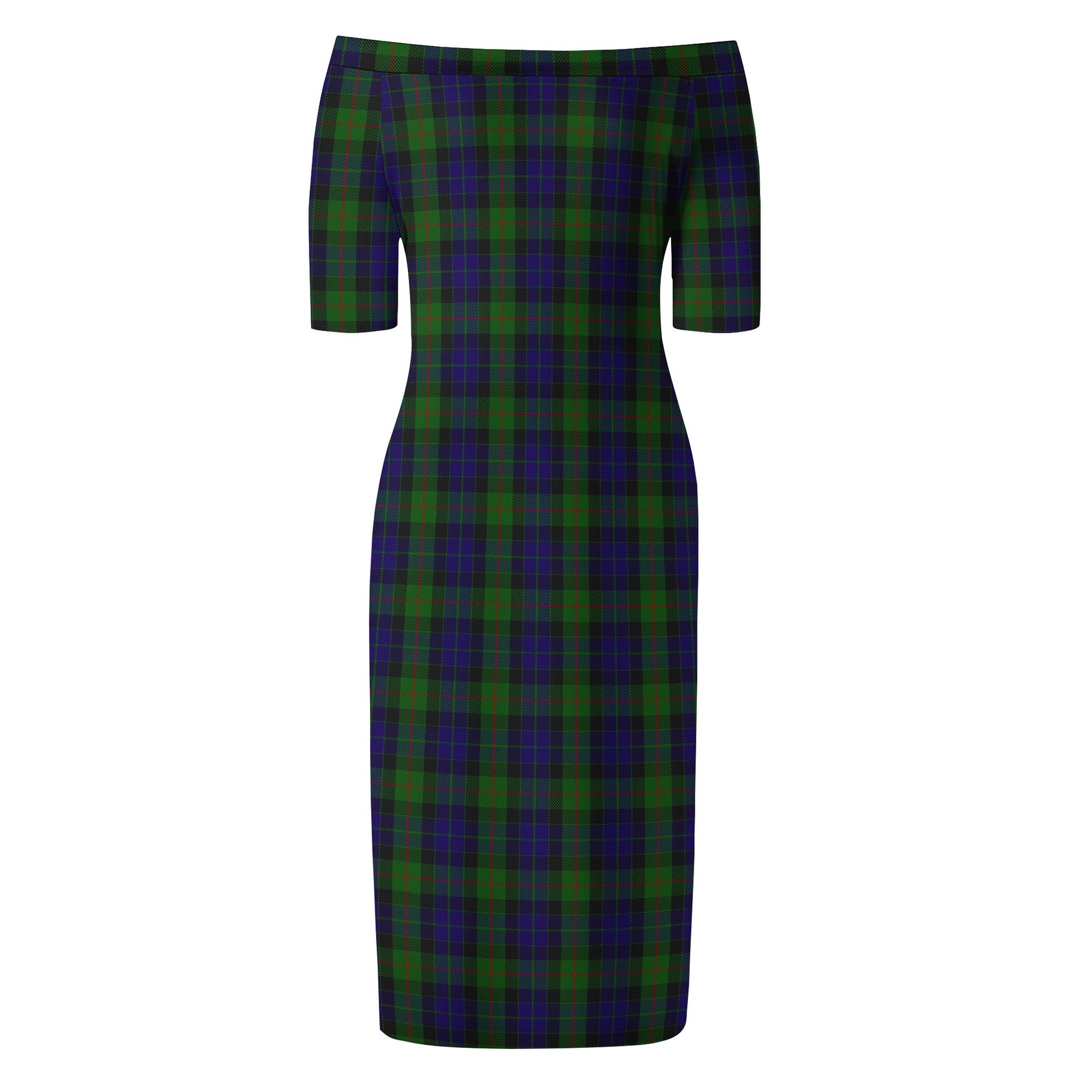 Gunn Tartan Off Shoulder Lady Dress - Tartanvibesclothing