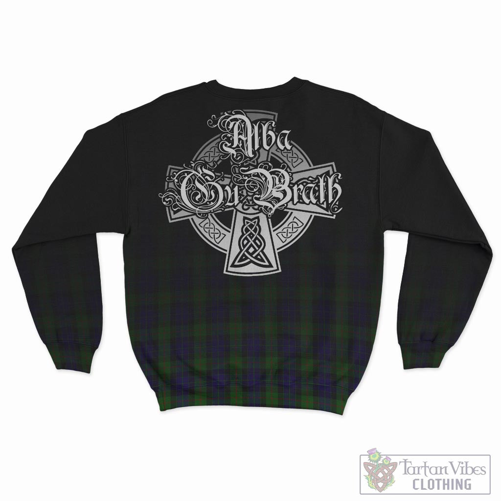 Tartan Vibes Clothing Gunn Tartan Sweatshirt Featuring Alba Gu Brath Family Crest Celtic Inspired