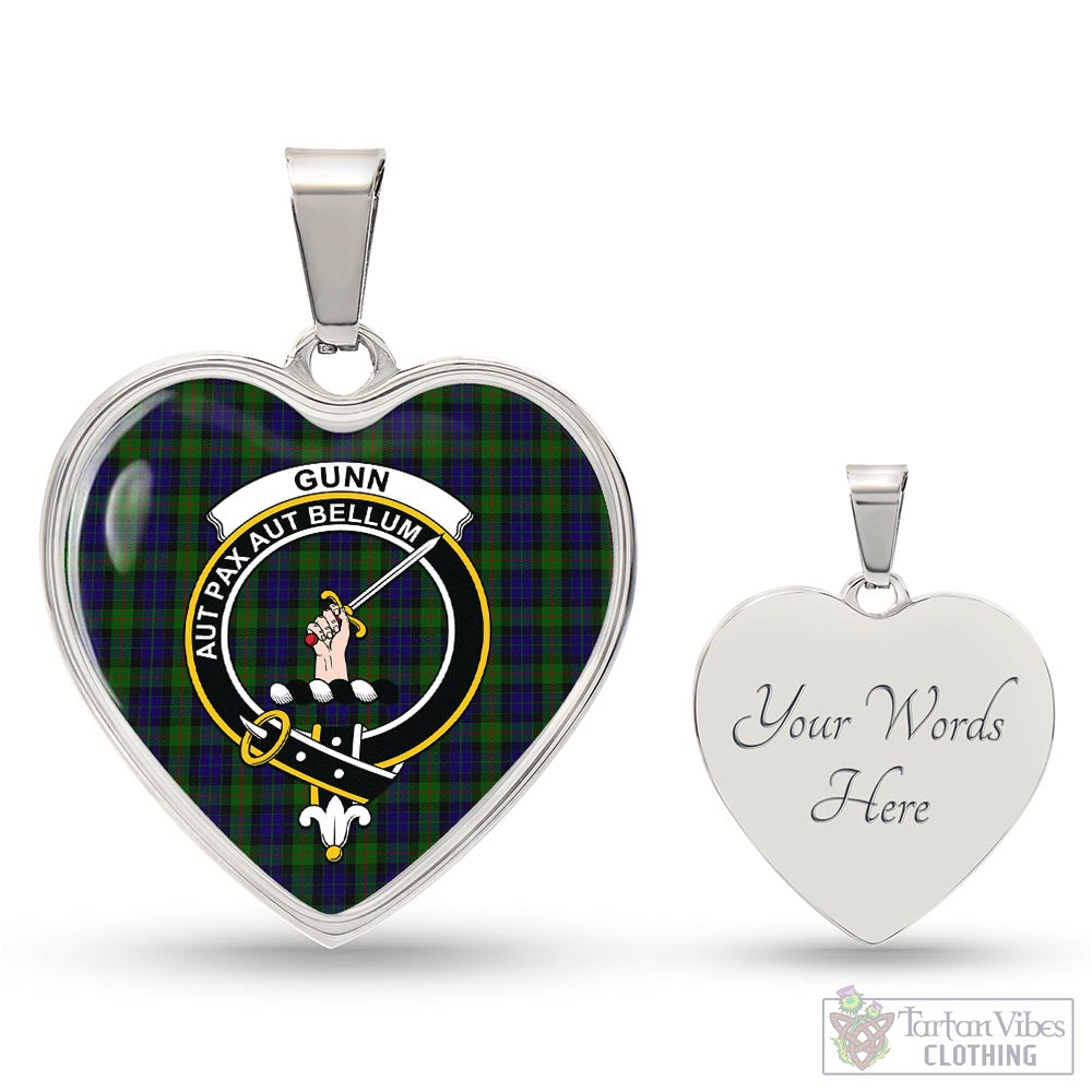Tartan Vibes Clothing Gunn Tartan Heart Necklace with Family Crest