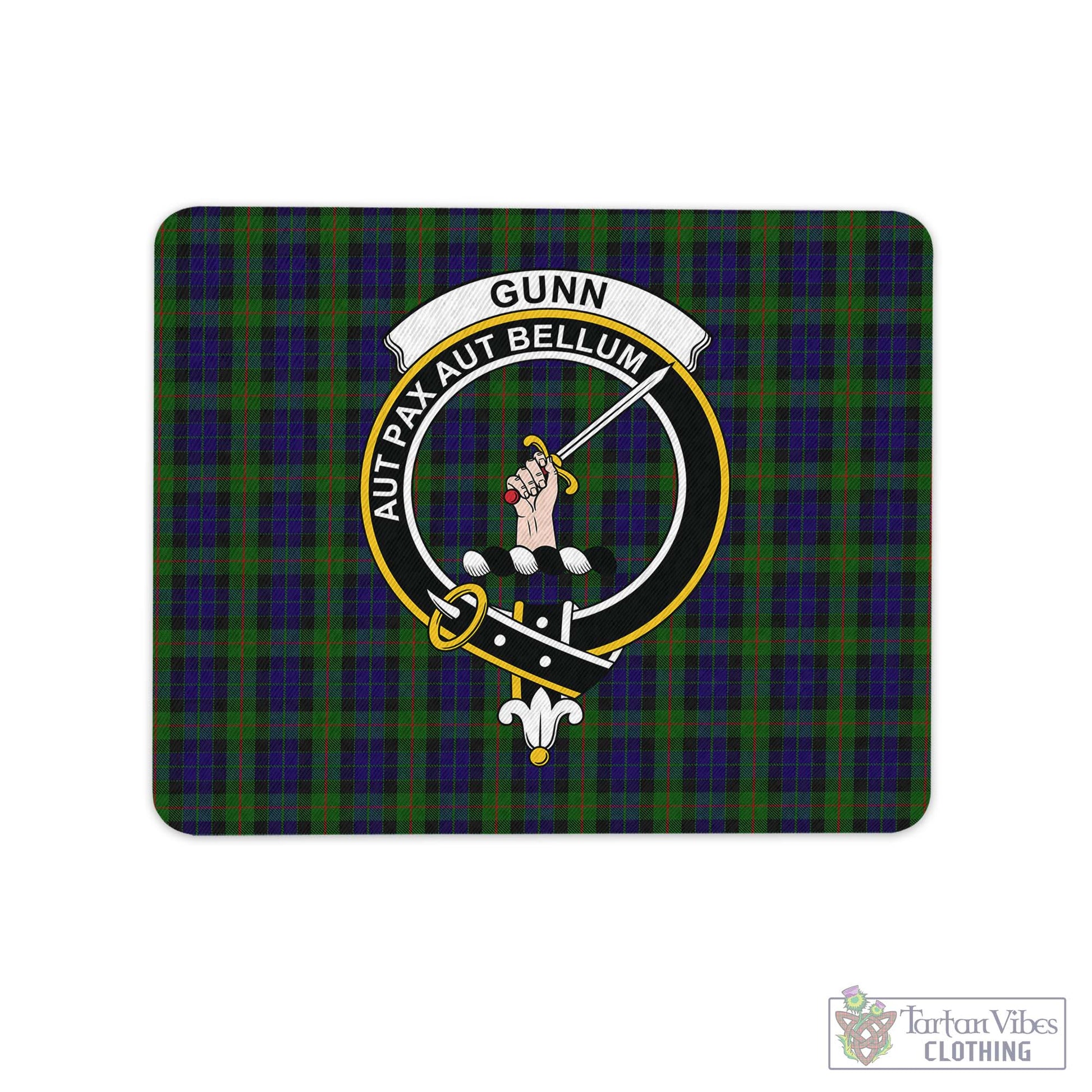 Tartan Vibes Clothing Gunn Tartan Mouse Pad with Family Crest