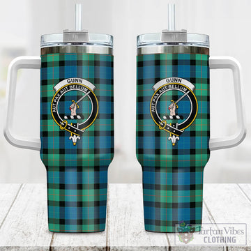 Gunn Ancient Tartan and Family Crest Tumbler with Handle