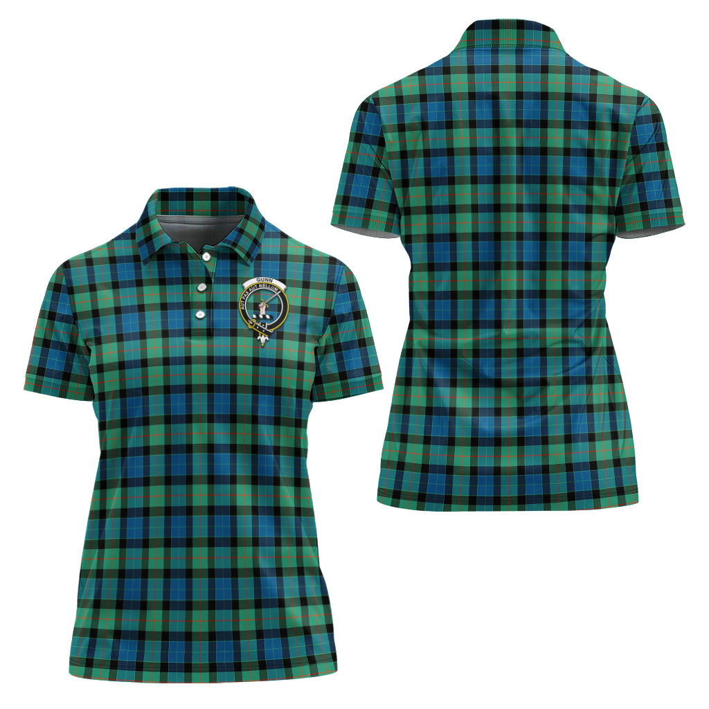 gunn-ancient-tartan-polo-shirt-with-family-crest-for-women