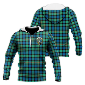 Gunn Ancient Tartan Knitted Hoodie with Family Crest