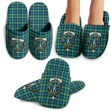 Gunn Ancient Tartan Home Slippers with Family Crest