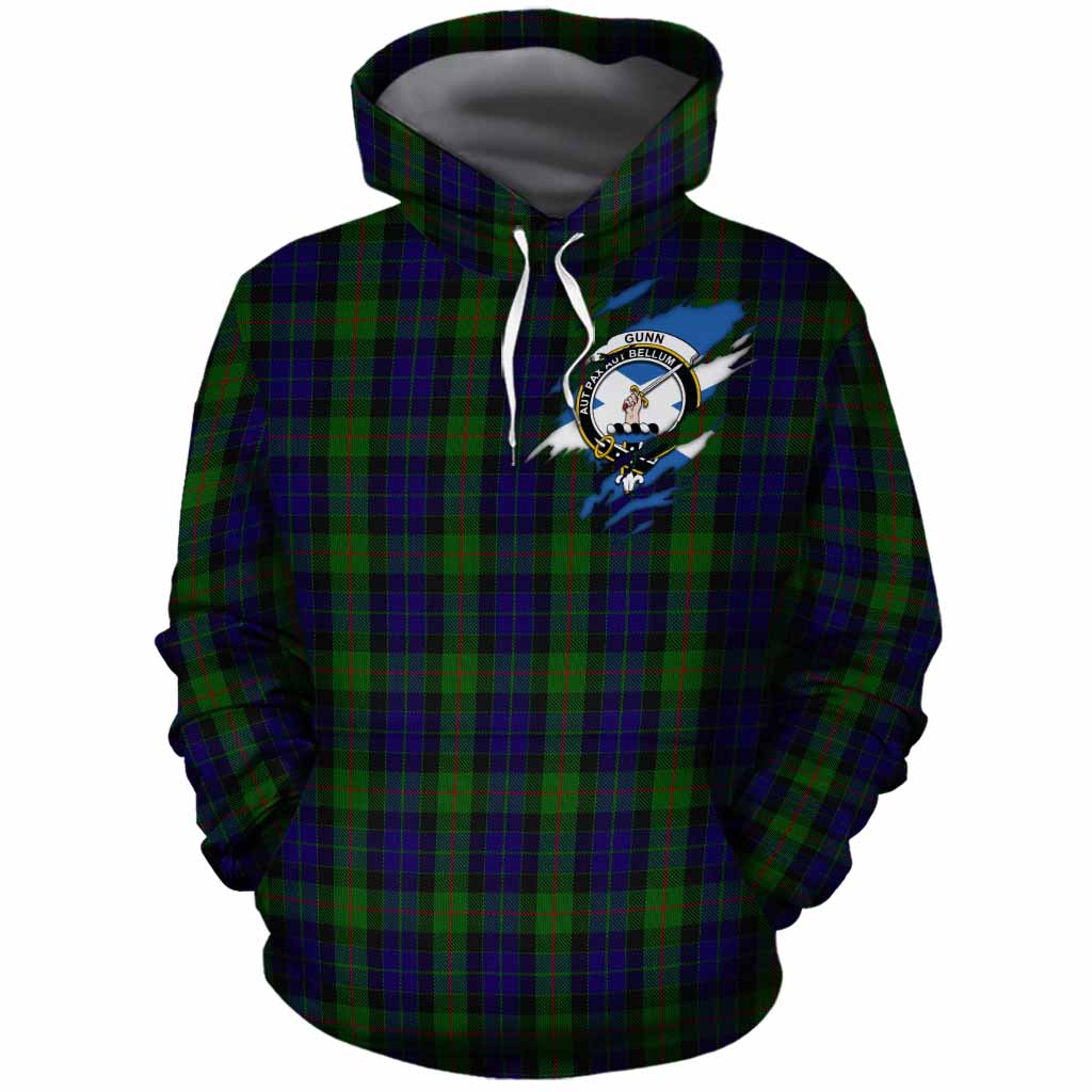 Gunn Clan Crest In Me Tartan Cotton Hoodie Scotland Flag Style