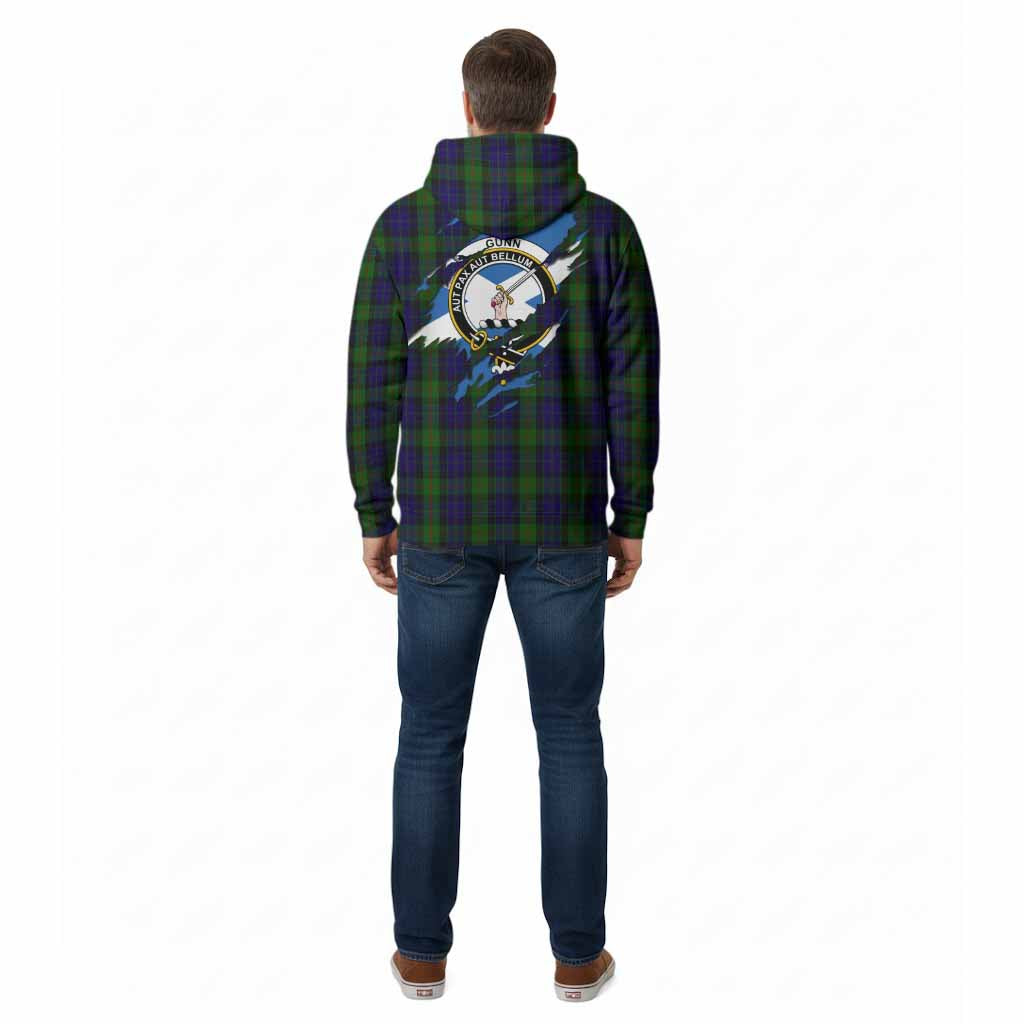 Gunn Clan Crest In Me Tartan Cotton Hoodie Scotland Flag Style