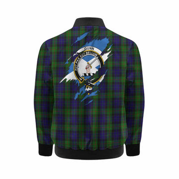 Gunn Clan Crest In Me Tartan Kid Bomber Jacket Scotland Flag Style