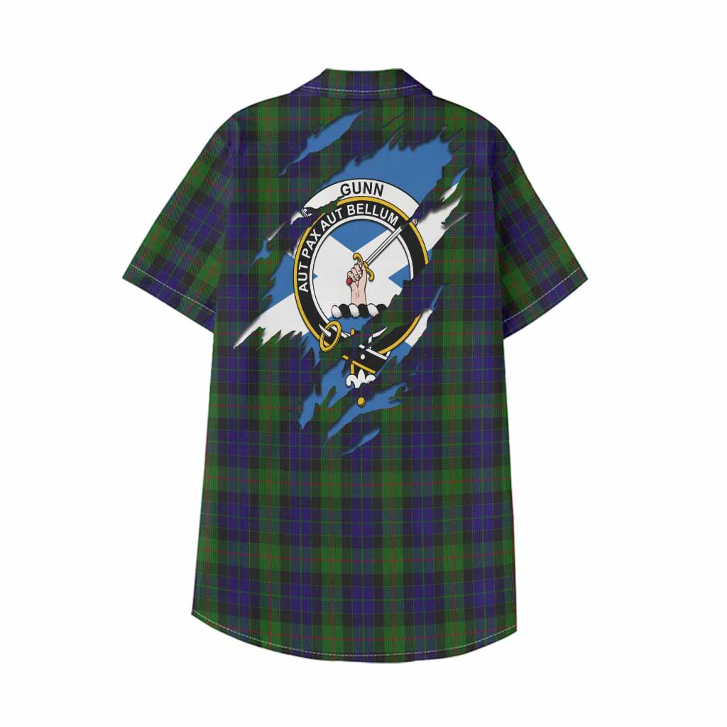 Gunn Clan Crest In Me Tartan Kid Hawaiian Shirt Scotland Flag Style