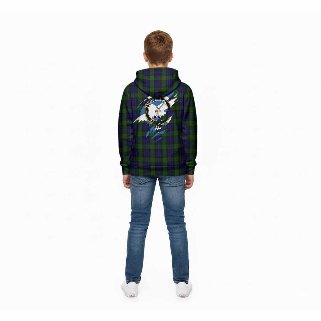 Gunn Clan Crest In Me Tartan Kid Hoodie Scotland Flag Style