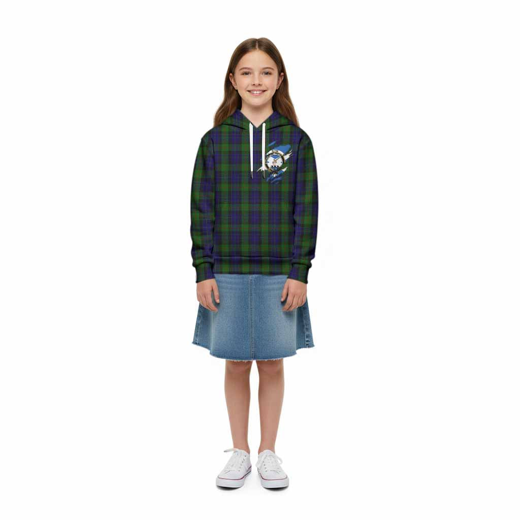 Gunn Clan Crest In Me Tartan Kid Hoodie Scotland Flag Style