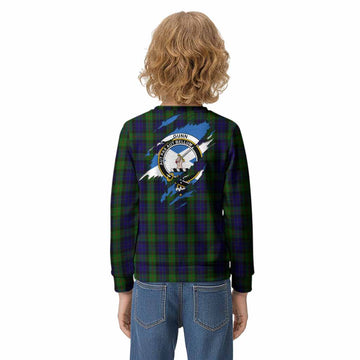 Gunn Clan Crest In Me Tartan Kid Knitted Sweatshirt Scotland Flag Style