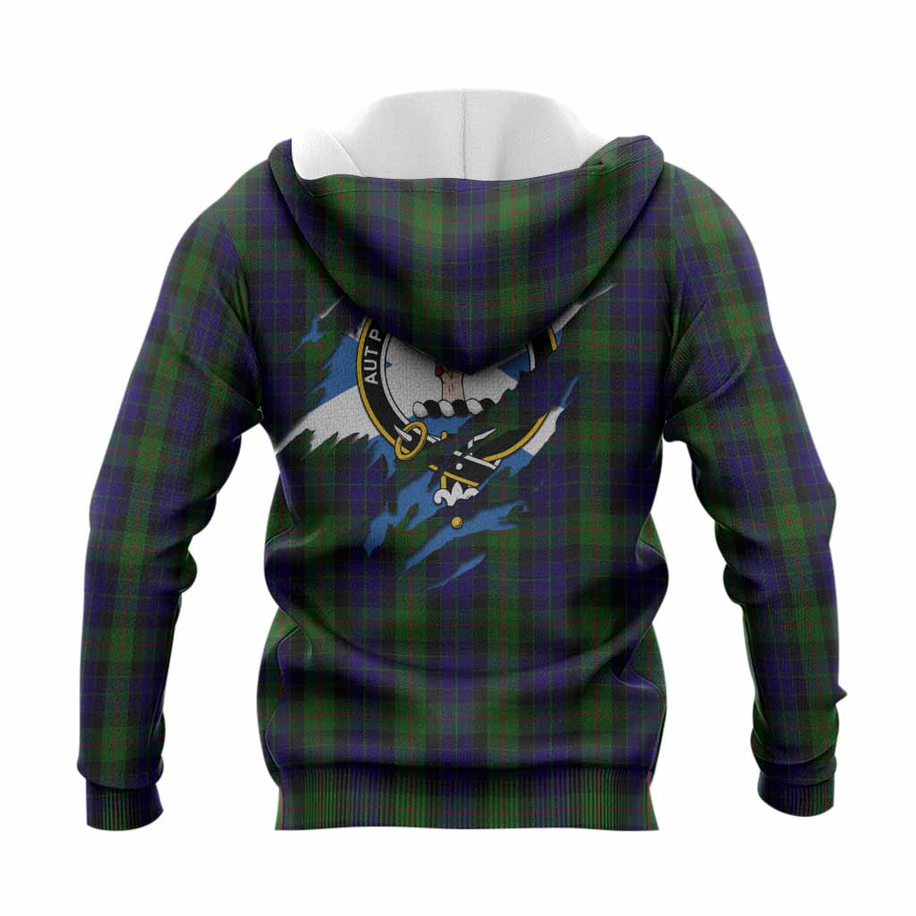 Gunn Clan Crest In Me Tartan Knitted Hoodie Scotland Flag Style
