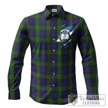 Gunn Clan Crest In Me Tartan Long Sleeve Button Shirts Scotland Flag Style