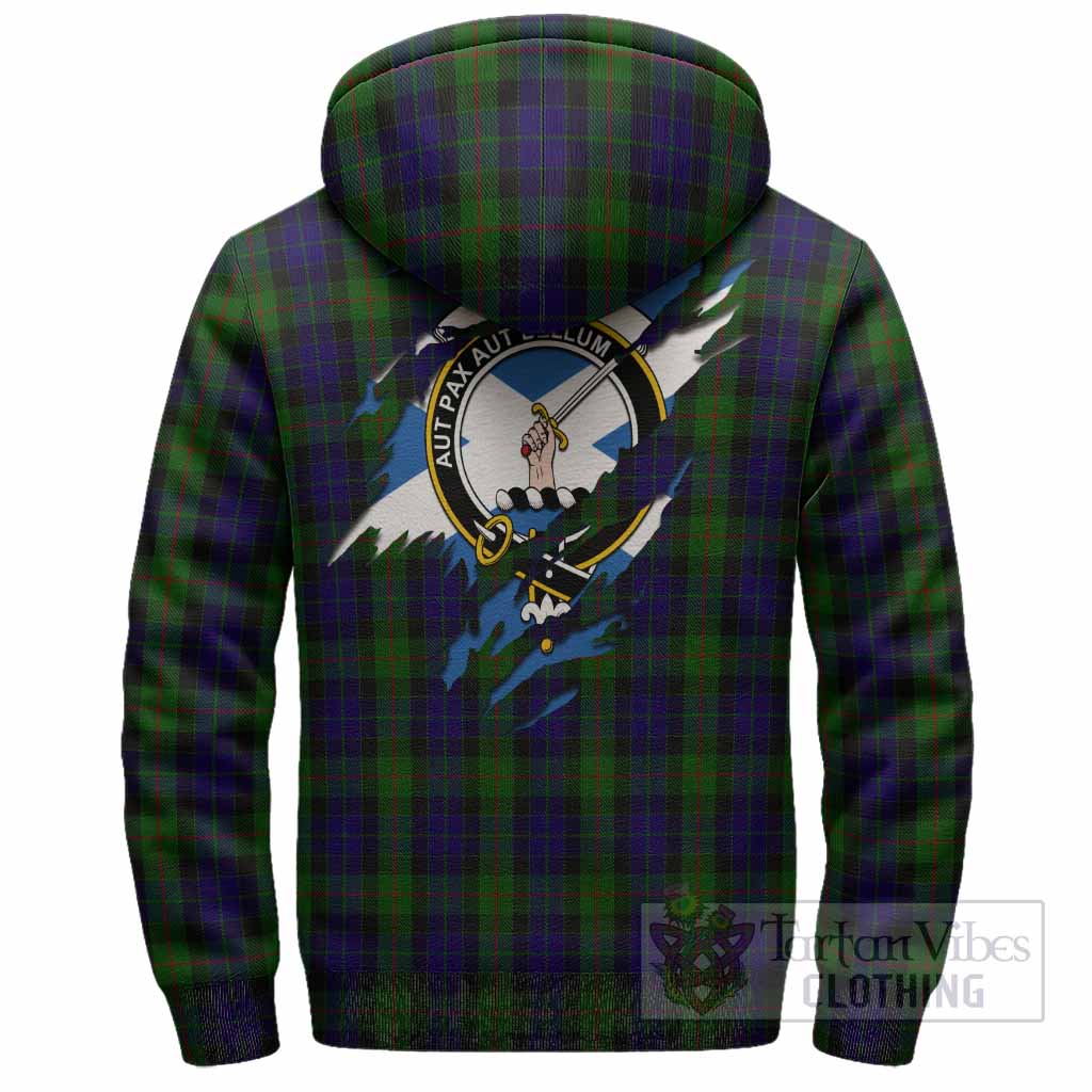 Gunn Clan Crest In Me Tartan Sherpa Hoodie Scotland Flag Style