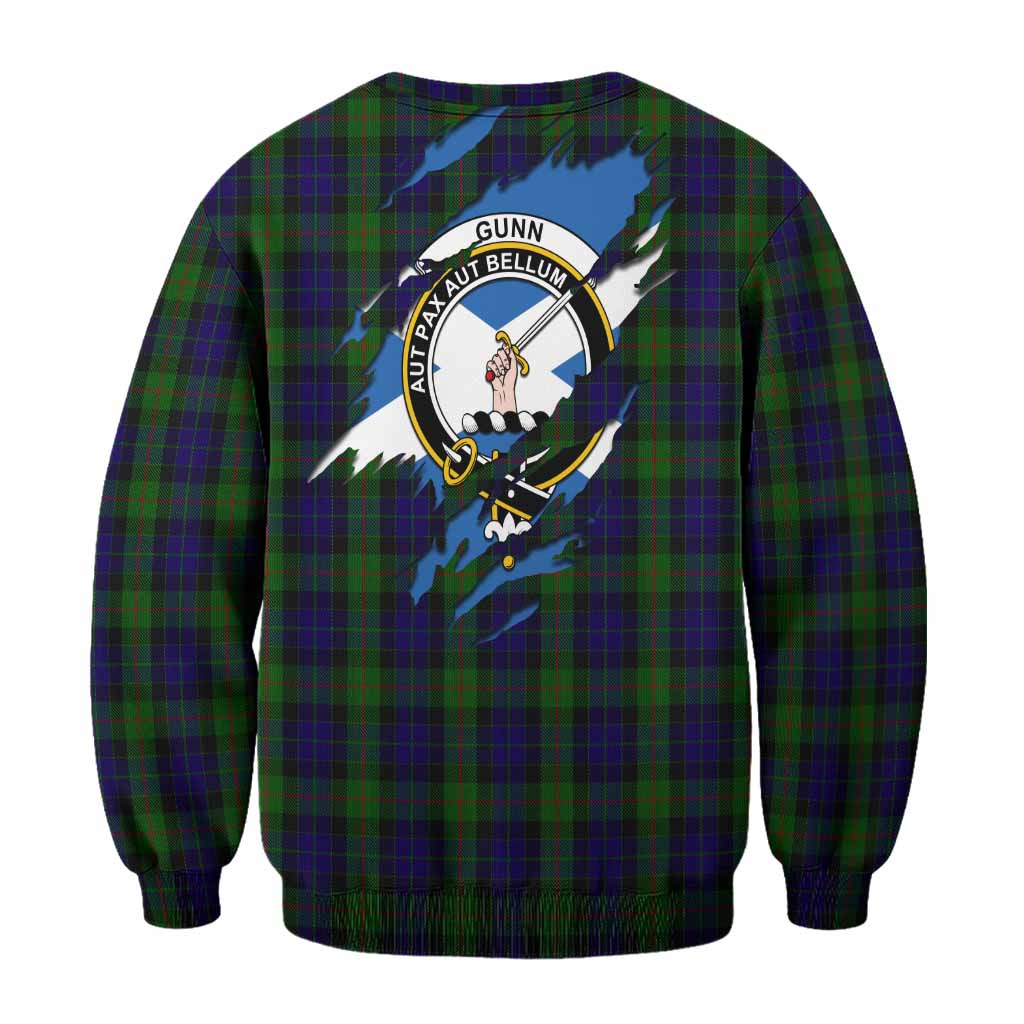 Gunn Clan Crest In Me Tartan Sweatshirt Scotland Flag Style