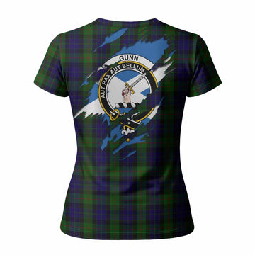 Gunn Clan Crest In Me Tartan Women T shirt Scotland Flag Style