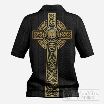 Gunn Clan Crest Women’s Polo Sweater Top with Celtic Tree of Life Inspired