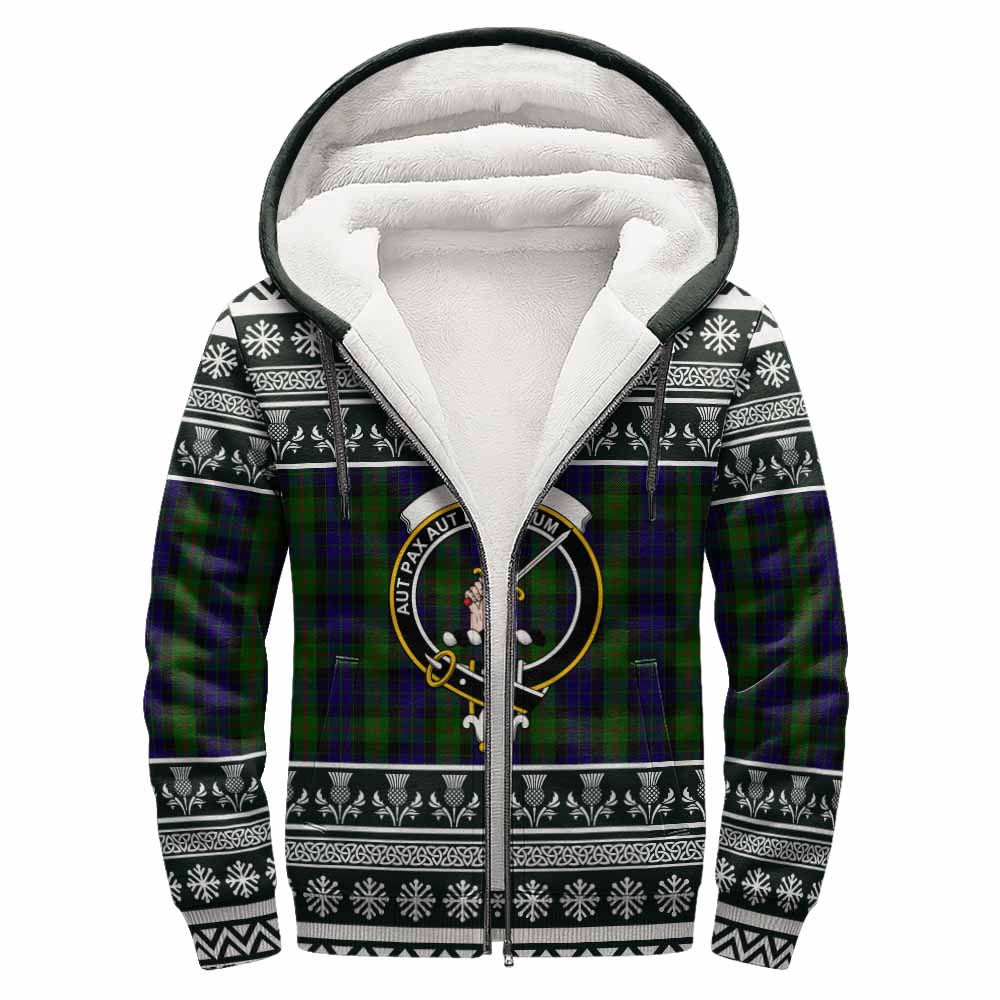 Gunn Clan Tartan Christmas Fleece Hoodie with Family Crest - Tartan Vibes Clothing