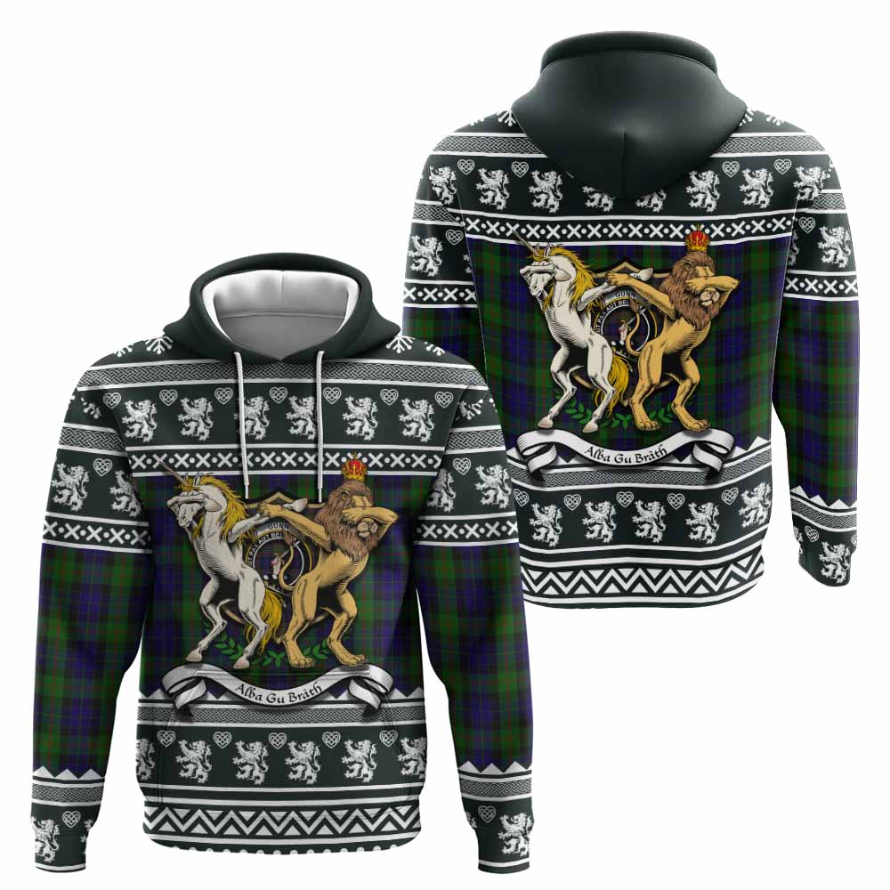 Gunn Clan Tartan Crest Christmas Hoodie Coat of Arms Funny Style - Tartan Vibes Clothing