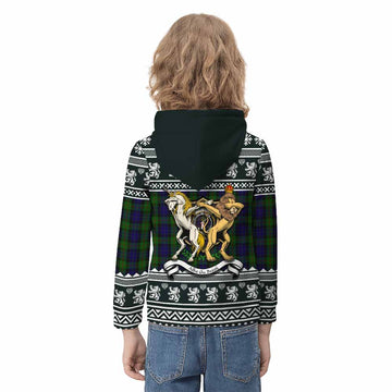 Gunn Clan Tartan Crest Christmas Kid Hoodie Coat of Arms Funny Style