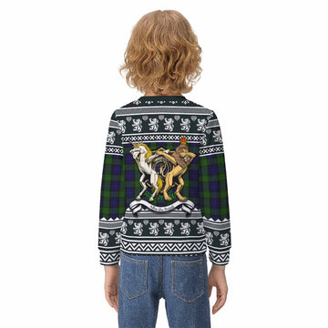 Gunn Clan Tartan Crest Christmas Kid Ugly Sweatshirt Coat of Arms Funny Style