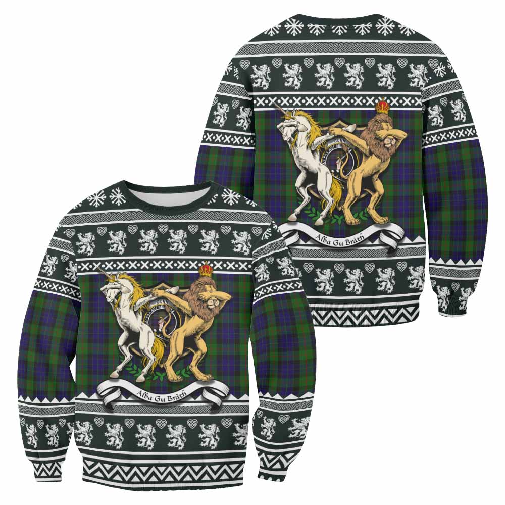 Gunn Clan Tartan Crest Christmas Sweatshirt Coat of Arms Funny Style - Tartan Vibes Clothing
