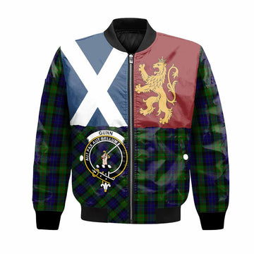 Gunn Crest Tartan Bomber Jacket with Lion Rampant Saltire Style