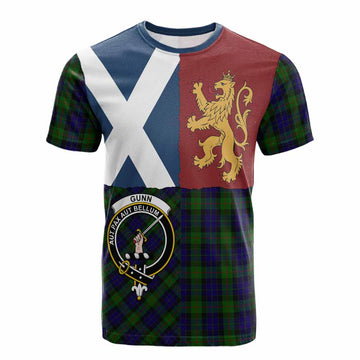 Gunn Crest Tartan Cotton T-shirt with Lion Rampant Saltire Style