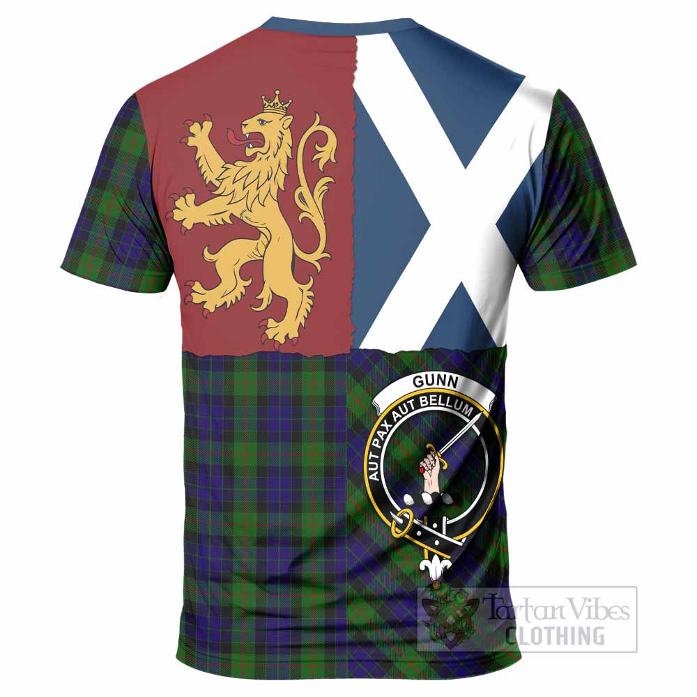 Gunn Crest Tartan T-Shirt with Lion Rampant Saltire Style