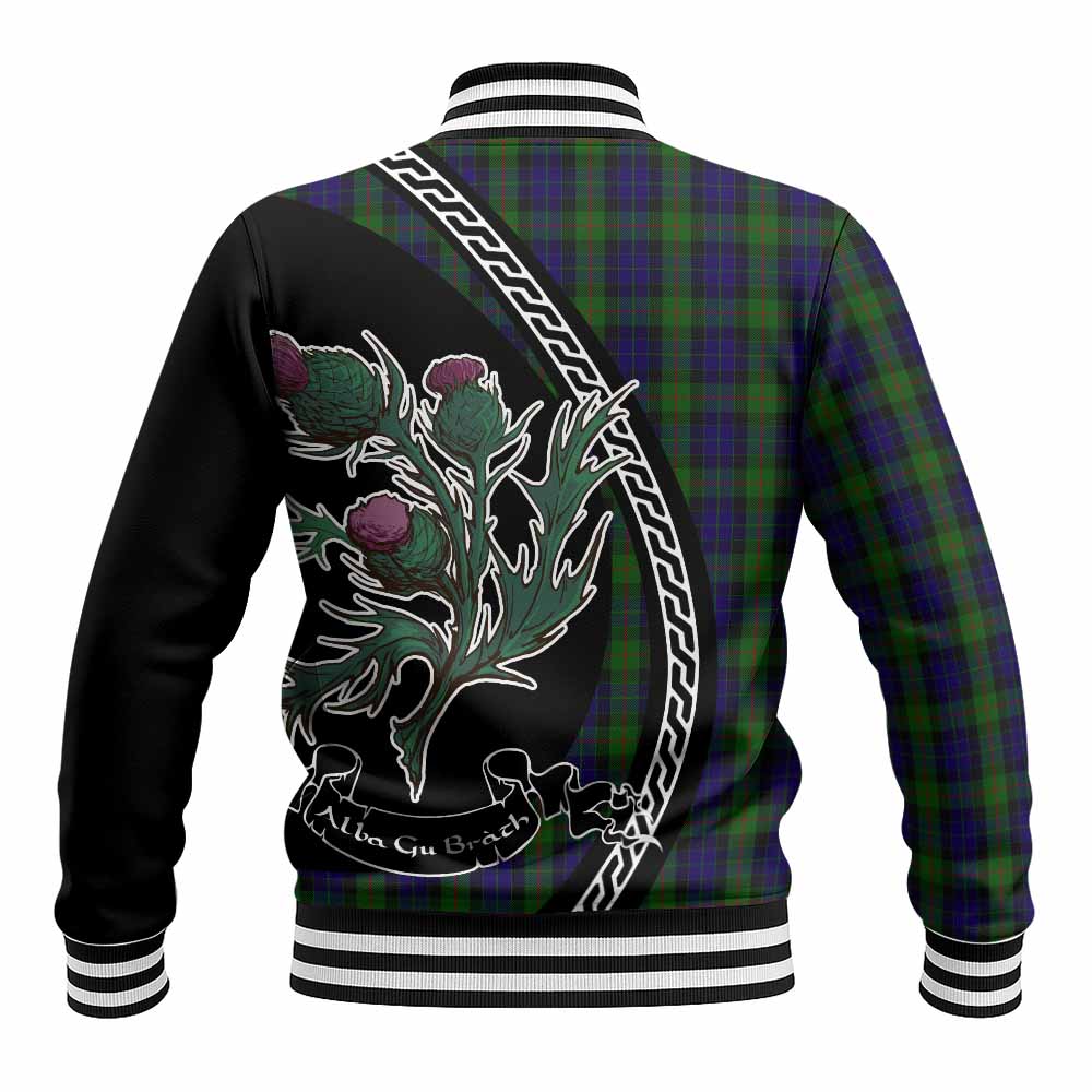Gunn Family Crest Tartan Baseball Jacket Alba Thistle Inspired - Tartan Vibes Clothing