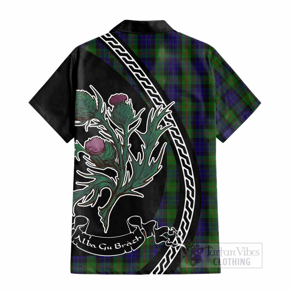 Gunn Family Crest Tartan Cotton Hawaiian Shirt Alba Thistle Inspired - Tartan Vibes Clothing
